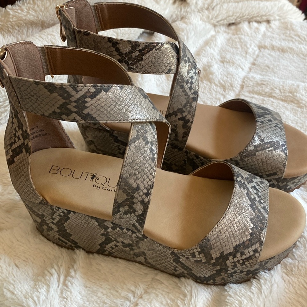 EUC snake skin sandals